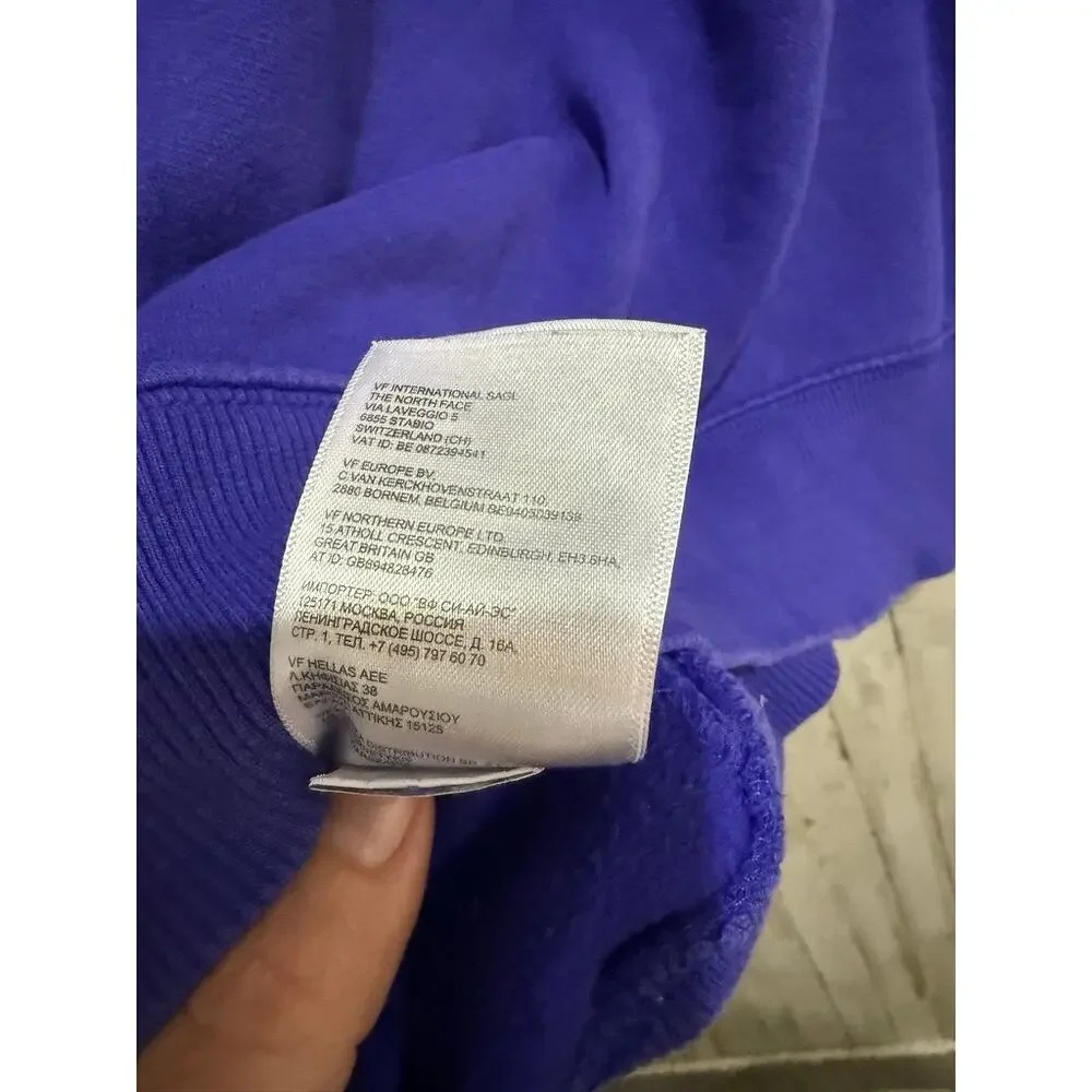 The‎ North Face Men's Blue Pullover Hoodie Size Large Fleece-Lined